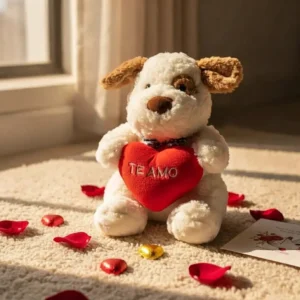 Perro Peluche Con Corazon Enamorado San Valentin