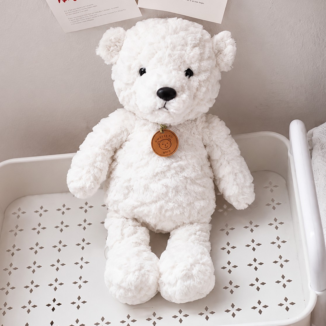 Osito de Peluche Clasico Color Blanco de 32cm