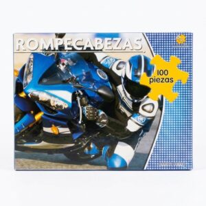 Rompecabezas Moto Azul de 100 Piezas