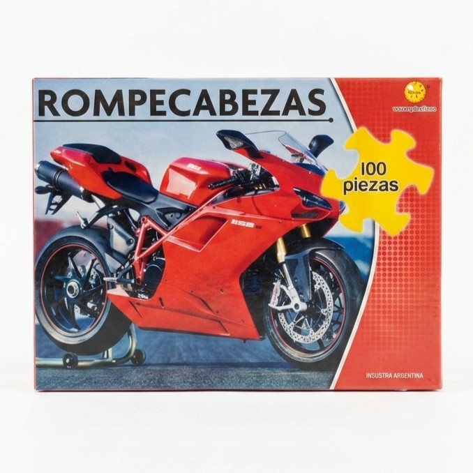 Rompecabezas Moto Roja de 100 Piezas