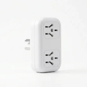 Adaptador de Enchufe doble Universal con 2 Tomas y Patas Chatas