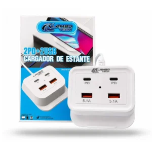 Cargador Rapido Lambo Tech 4 Puertos 2 USB-C + 2 USB 3 1A
